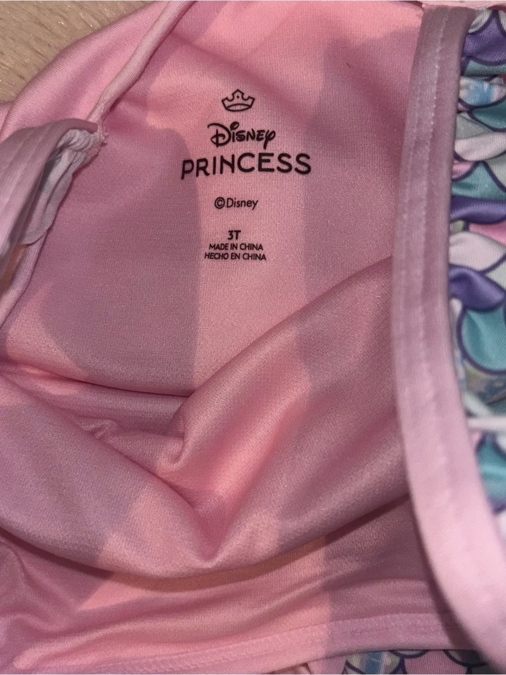 Girls Disney Princess Pink Little Mermaid Ariel One-Piece Swim Suit with UPF 50+